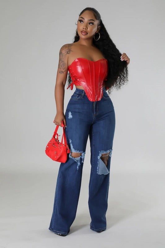 Jade Wide Leg Jean in Dark Denim – Slay Brand